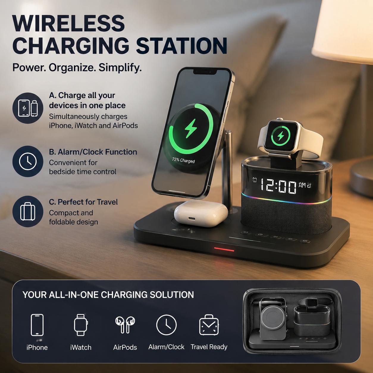 Smartwatch Phone Watches - แท่นชาร์จไร้สายแม่เหล็กสำหรับโทรศัพท์ซีรีส์ 12 13 14 15 16