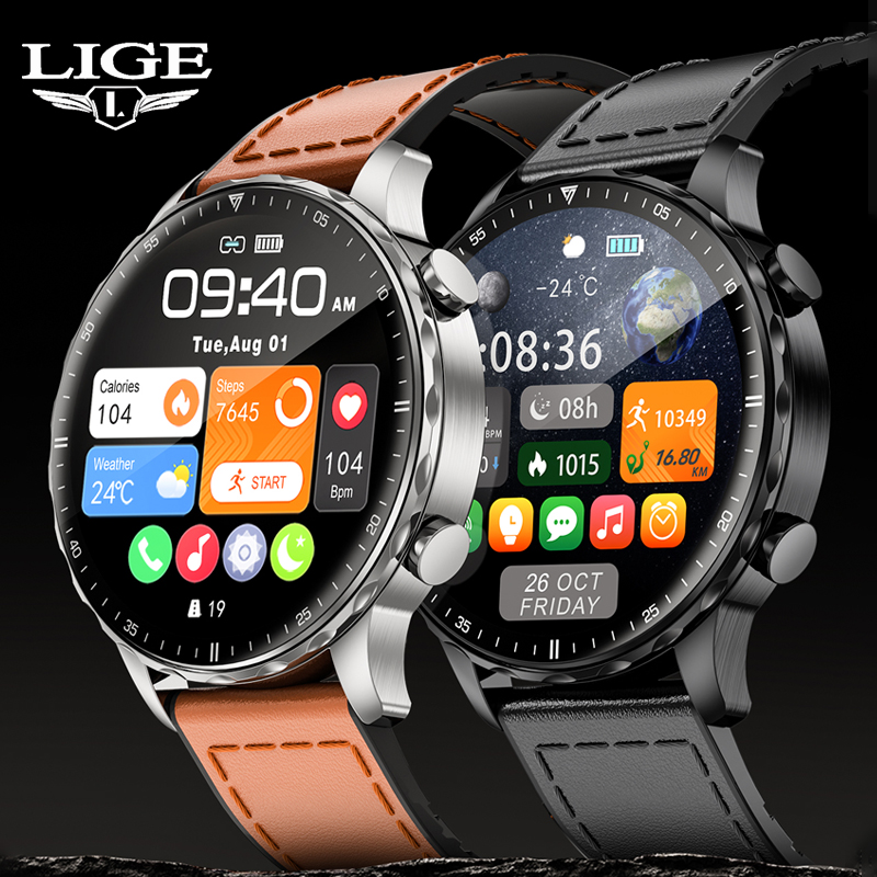 Smartwatch Latest Watches For Men - LIGE 2025 สําหรับชายนาฬิกาสมาร์ทบลูทูธนาฬิกากันน้ําการตรวจสอบสุขภาพกีฬากลางแจ้งSmartwatch Herren Reloj Hombre