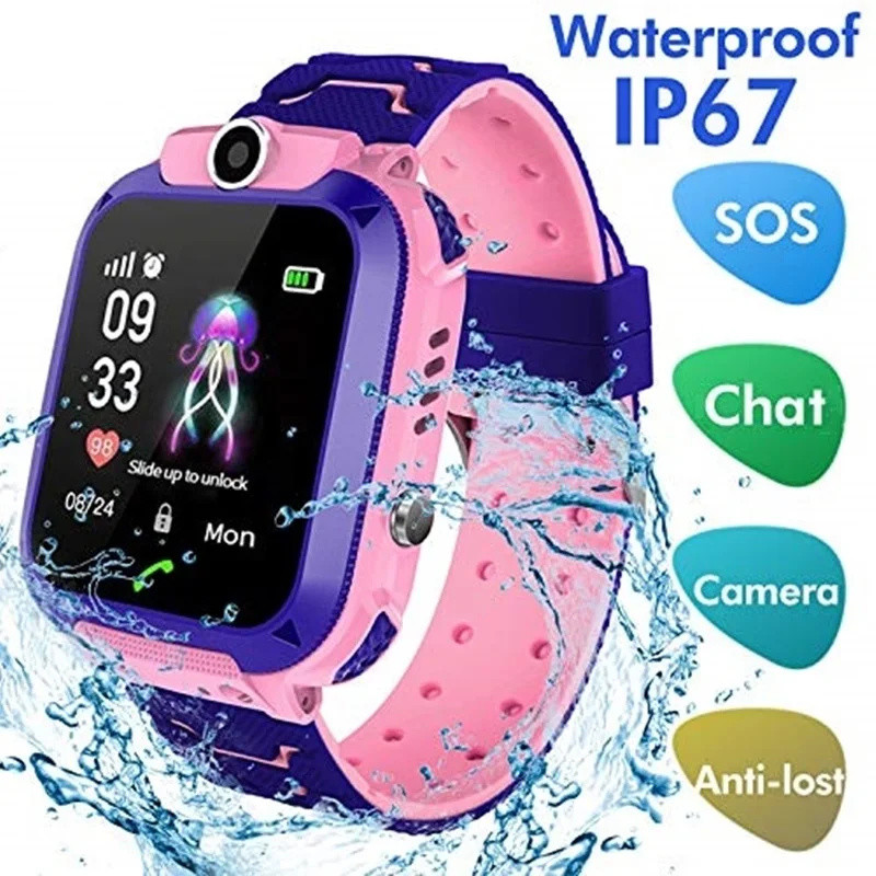 Smartwatch Phone Watches - 2G เด็กดูสมาร์ท SOS โทรตําแหน่งปอนด์เด็กโทรศัพท์นาฬิกา IP67 กล้องกันน้ําระยะไกล