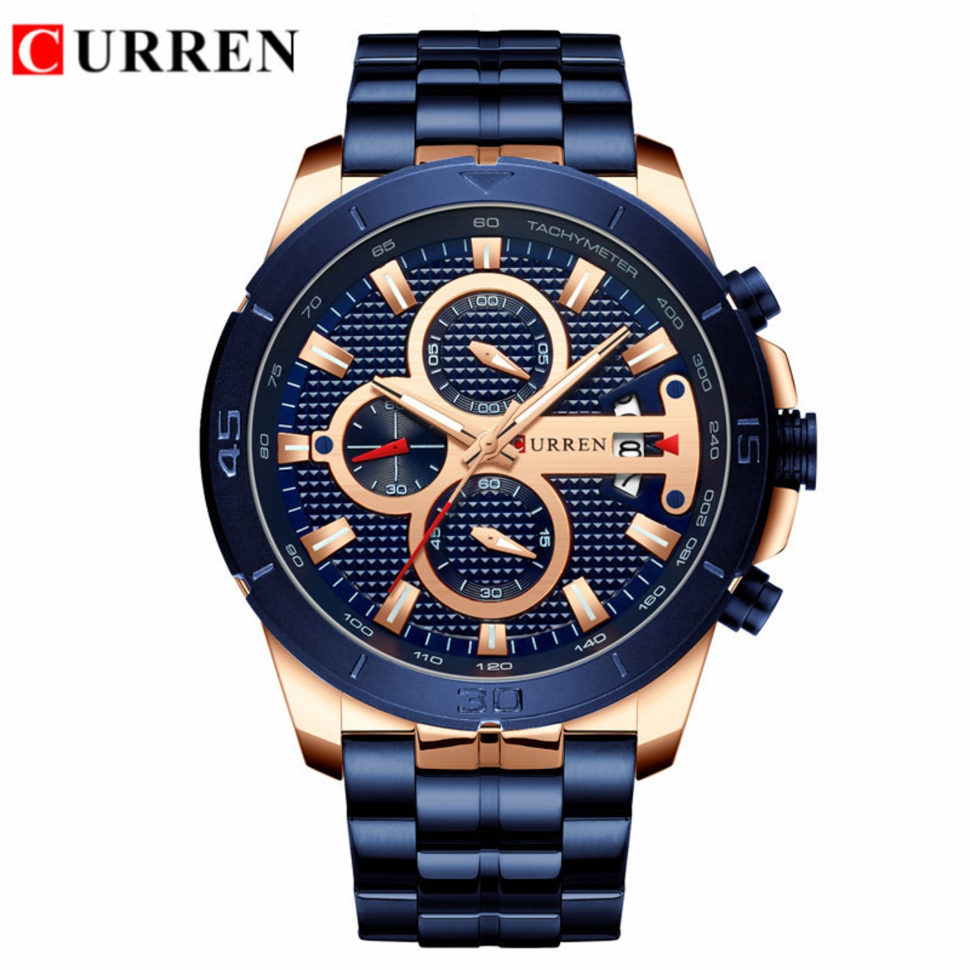 Chronograph Sport Watch - CURREN นาฬิกาผู้ชายกันน้ำโครโนกราฟ สปอร์ตทหารชายนาฬิกาแบรนด์หรูสตีลแมนนาฬิกาข้อมือรีโอลิโอ มาสคูลิโน 8337