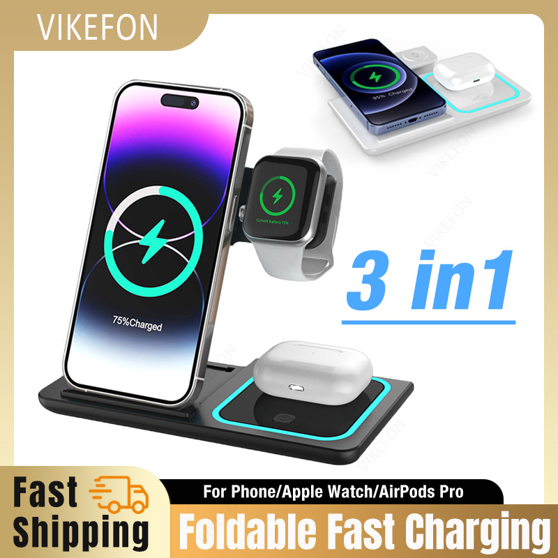 Smartwatch Phone Watches - 3 In 1 Wireless Charger พับไฟ