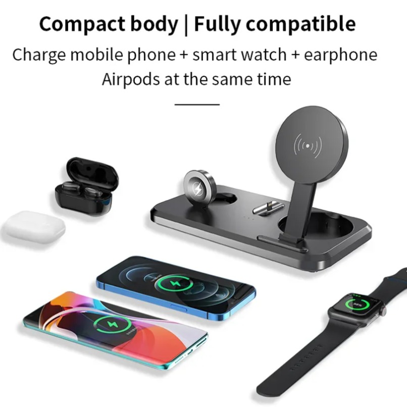 Smartwatch Phone Watches - แท่นชาร์จไร้สาย 3 in 1 แบบแบน สำหรับโทรศัพท์