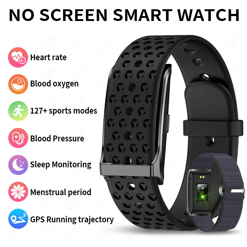 Smartwatch Latest Watches For Men - LIGE ไม่มีหน้าจอสมาร์ทนาฬิกาสุขภาพสร้อยข้อมือสมาร์ทคู่ Heart Rate Tracker ผู้ชายผู้หญิงนาฬิกากีฬา