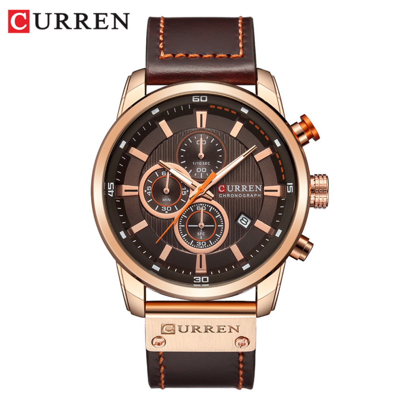 Chronograph Sport Watch - นาฬิกาข้อมือควอตซ์แฟชั่น CURREN สำหรับผู้ชาย แบรนด์ดัง หรูหรา นาฬิกาโครโนกราฟ