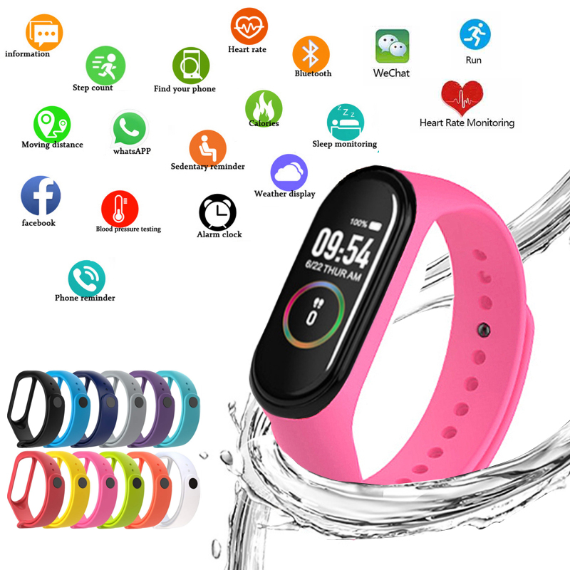 Smartwatch Watches Brands For Women - M4นาฬิกาสมาร์ทกีฬาสายรัดข้อมือสำหรับผู้หญิง LED Screen Fitness Tracker บลูทูธกันน้ำนาฬิกาแบรนด์กีฬานาฬิกา