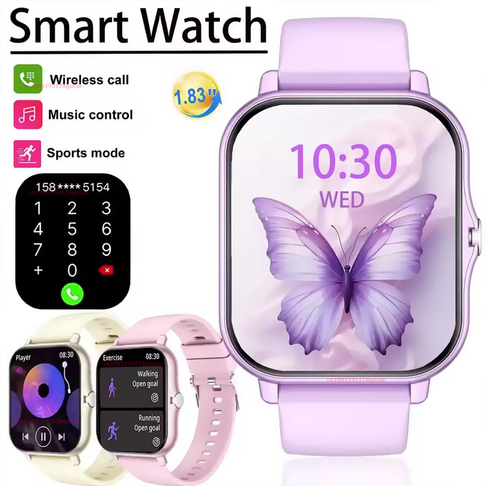 Smartwatch Latest Watches For Men - สมาร์ทวอทช์ออกกำลังกายหน้าจอสัมผัสเต็มรูปแบบขนาด 1.83 นิ้ว ดีไซน์แฟชั่นรุ่นใหม่ล่าสุดสำหรับผู้ชายและผู้หญิง รองรับการโทรแบบไร้สาย Hw12
