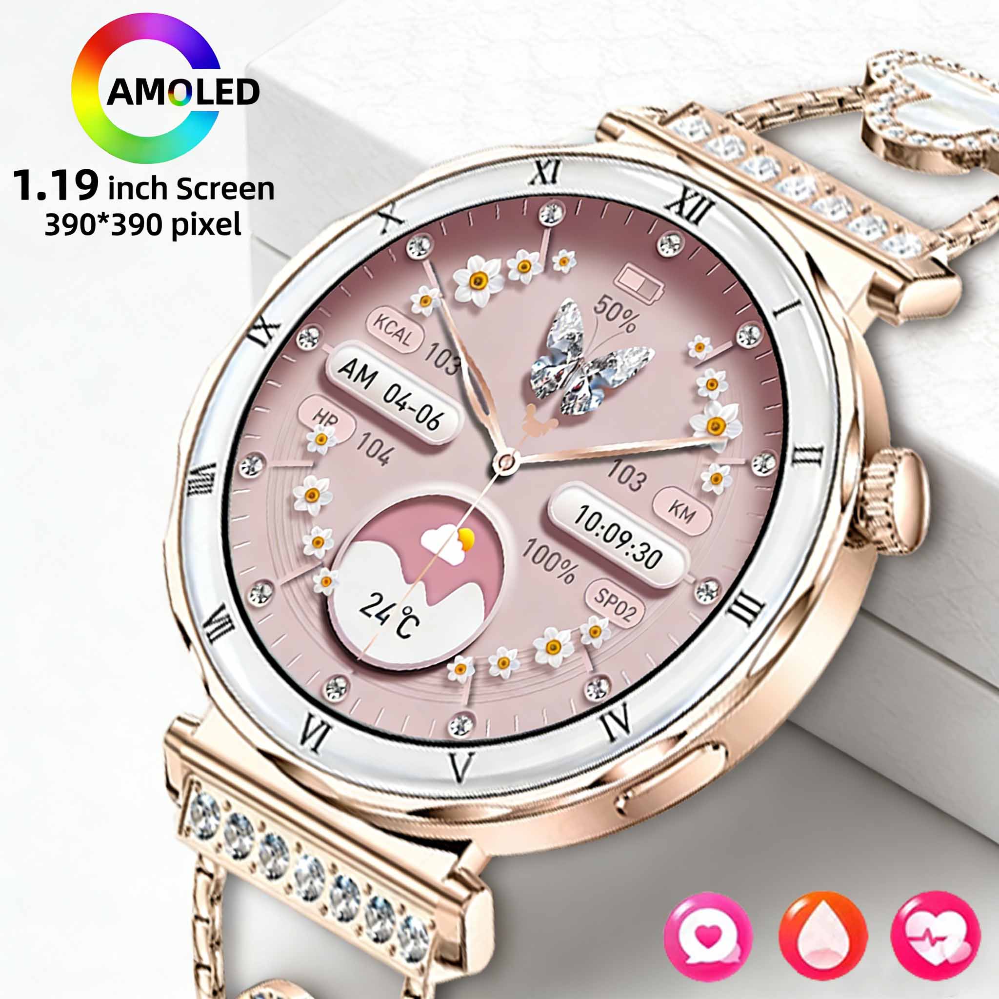 Smartwatch Latest Watches For Men - นาฬิกาสมาร์ทวอทช์ LIGE สำหรับผู้หญิง หน้าจอ AMOLED HD