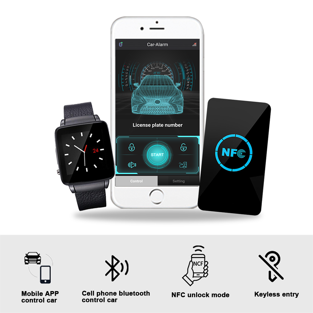 Smartwatch Phone Watches - นาฬิกาโทรศัพท์มือถือ NFC ระบบเข้าถึงรถยนต์แบบไร้กุญแจด้วย NFC ที่ปรับแต่งแล้ว กุญแจดิจิทัลอัจฉริยะที่จับคู่กับโทรศัพท์มือถือ