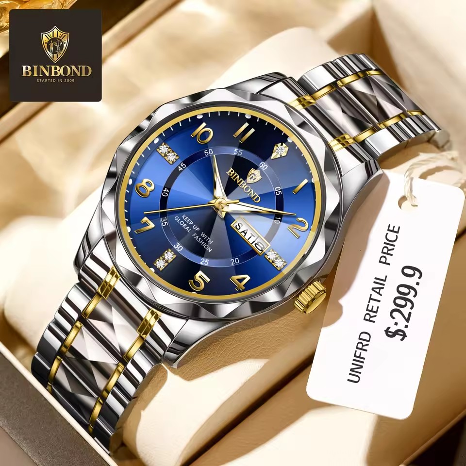 Smartwatch Casual Watches For Men - นาฬิกาผู้ชายแนวโน้มแฟชั่นไฟกลางคืนกันน้ำปฏิทินแถบเหล็กธุรกิจระดับไฮเอนด์นาฬิกาควอทซ์นาฬิกาสำหรับผู้ชาย