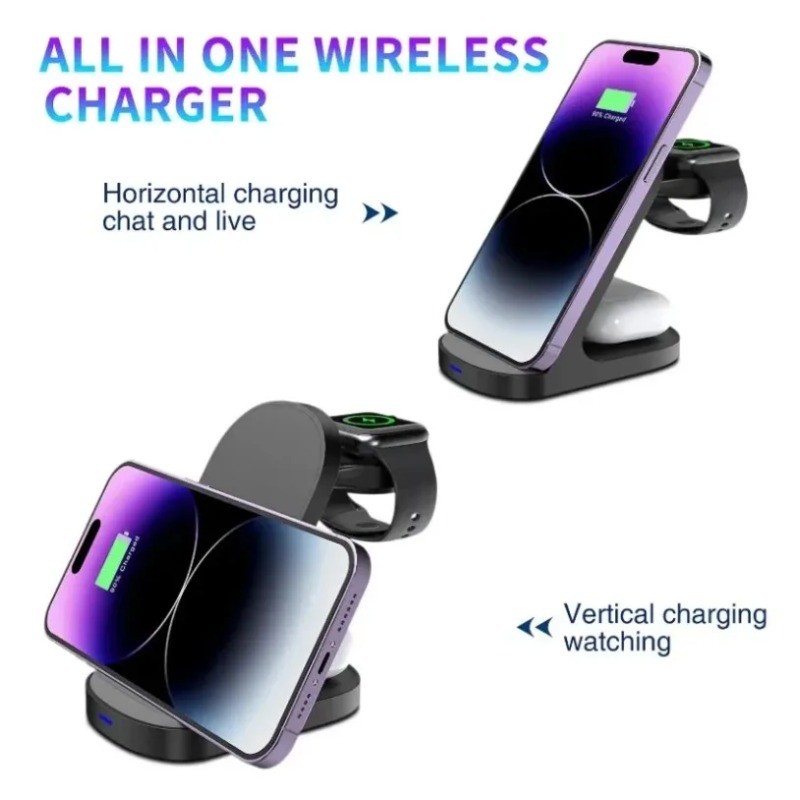 Smartwatch Phone Watches - แท่นชาร์จไร้สาย 3 in 1 ทนทาน ชาร์จเร็ว