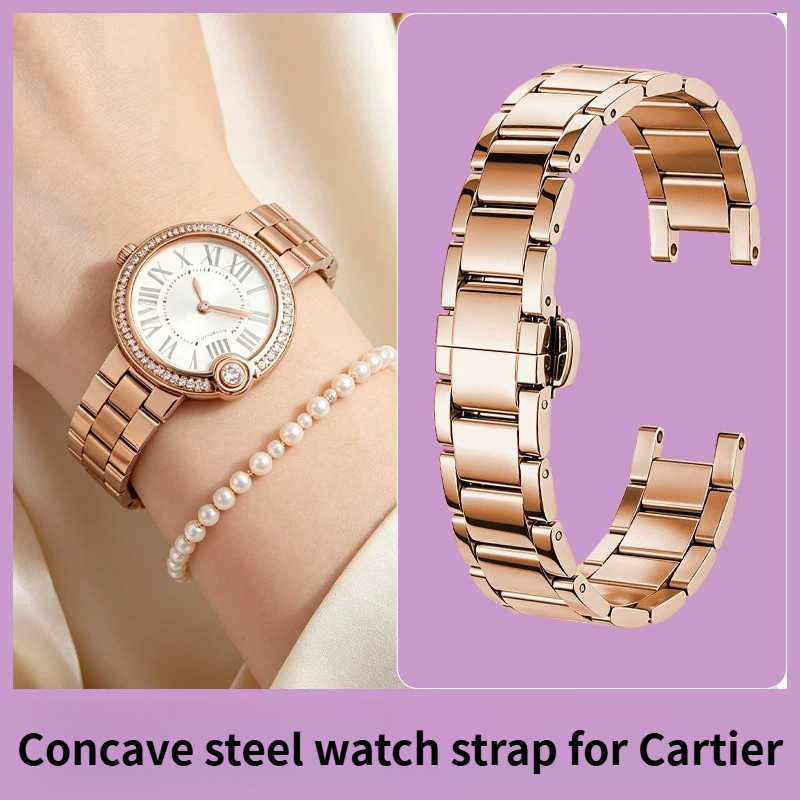 สายนาฬิกาสแตนเลสแบบมีรอยบากสำห - Cartier Watch Ballon Bleu บทวิจารณ์และราคา