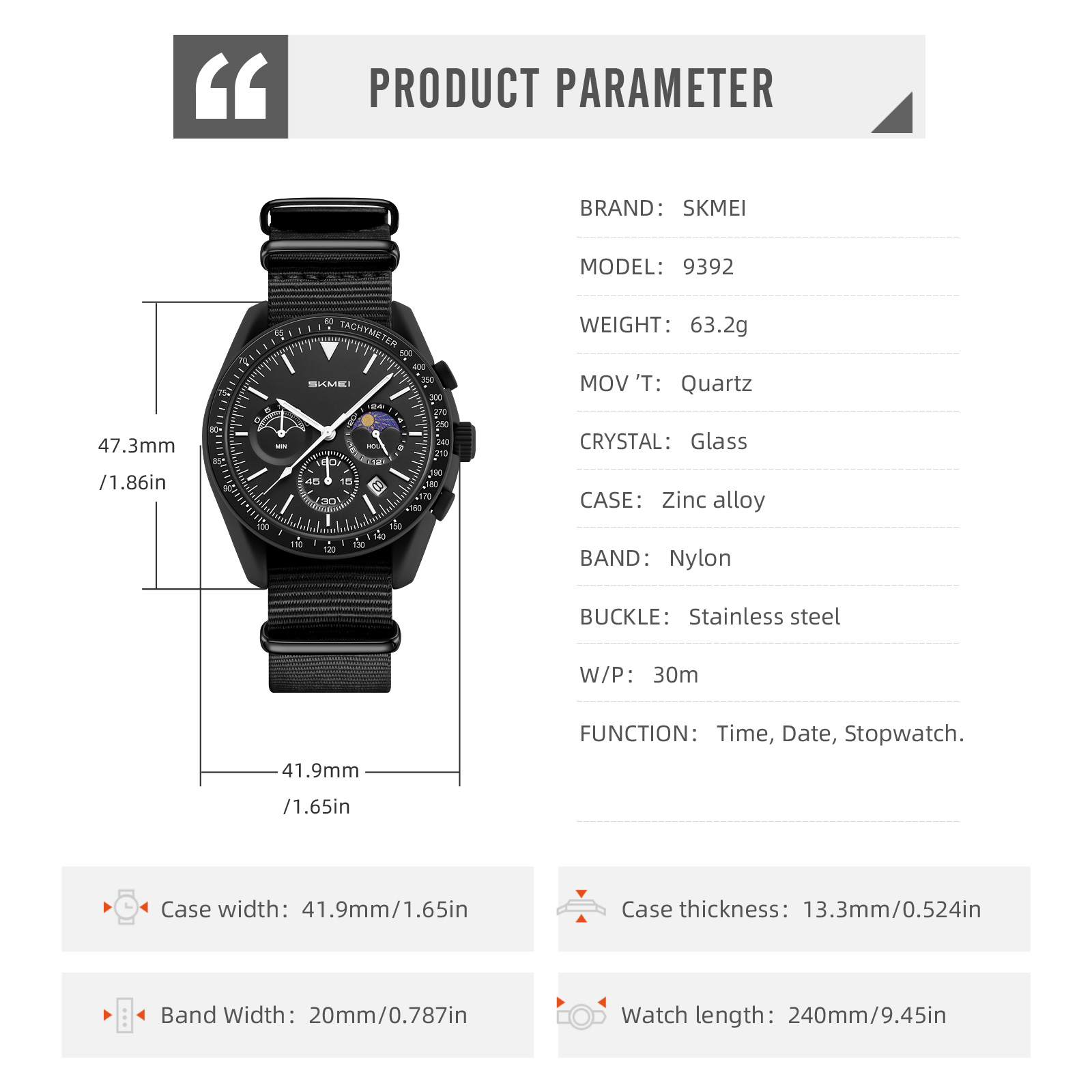 นาฬิกาควอตซ์ SKMEI 9392 สำหรับ - Smartwatch Casual Watches For Men บทวิจารณ์และราคา