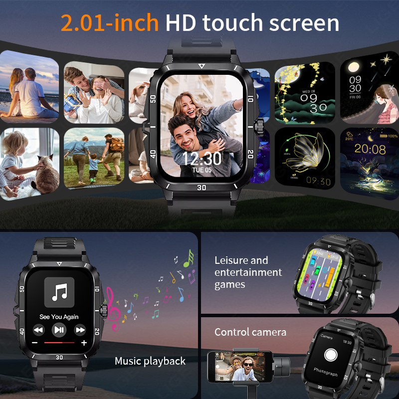 2.01 หน้าจอสมาร์ทวอท์ชบลูทูธ C - Smartwatch Latest Watches For Men บทวิจารณ์และราคา