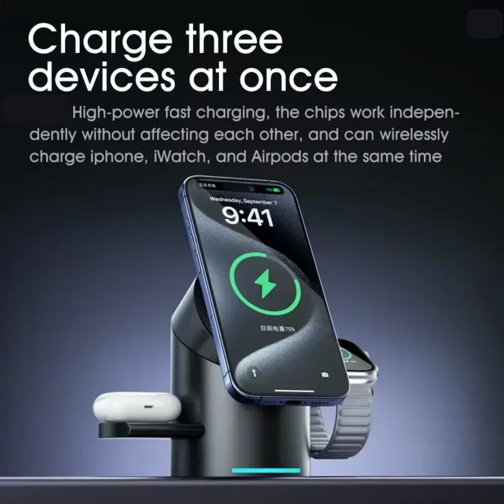 แท่นชาร์จไร้สายแม่เหล็ก 3in1 ร - Smartwatch Phone Watches บทวิจารณ์และราคา