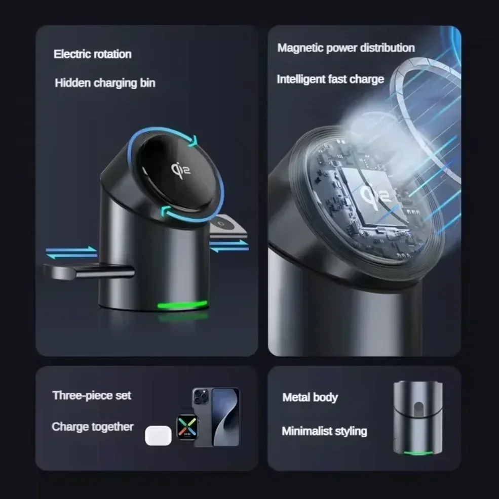 แท่นชาร์จไร้สายแม่เหล็ก 3in1 ร - Smartwatch Phone Watches บทวิจารณ์และราคา