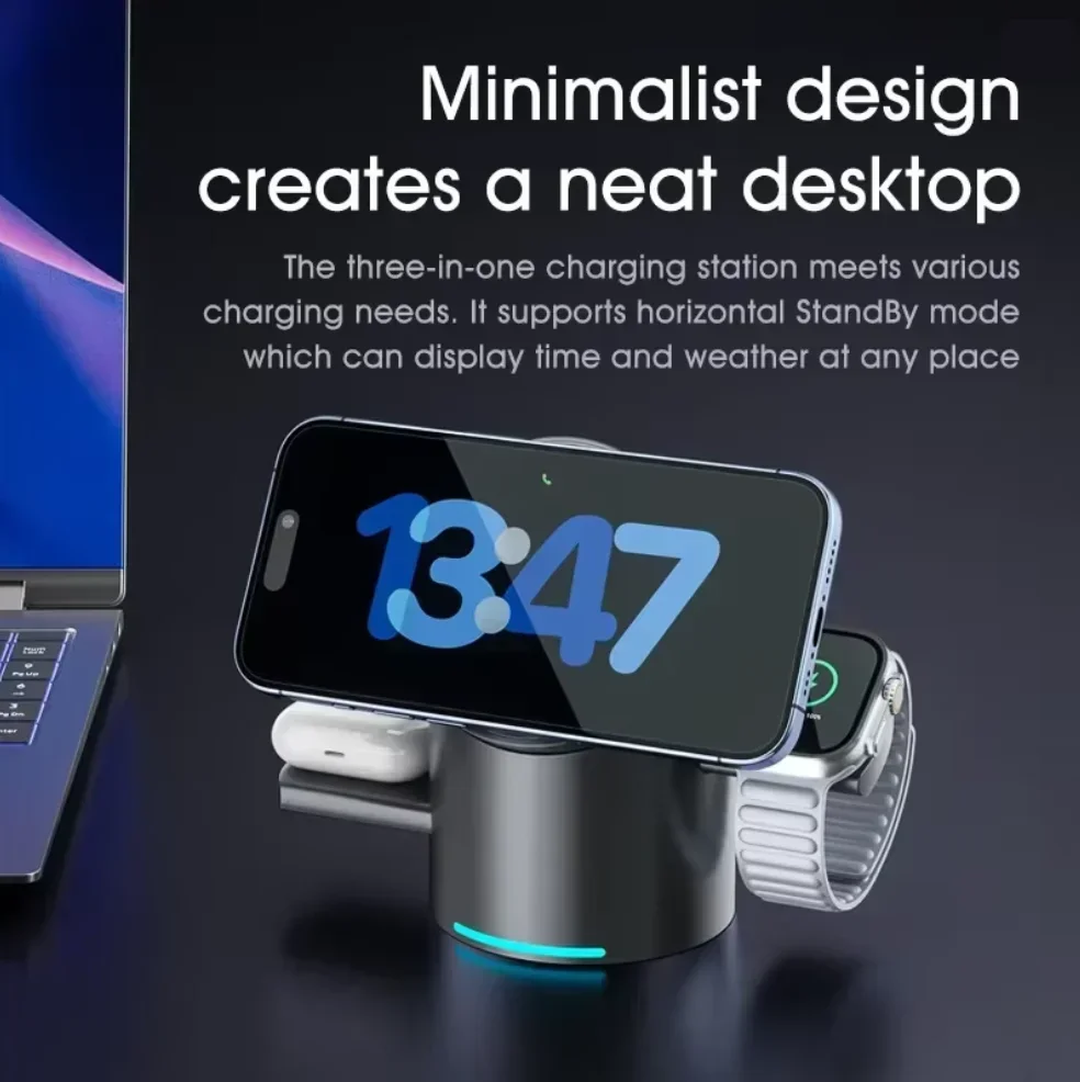 แท่นชาร์จไร้สายแม่เหล็ก 3in1 ร - Smartwatch Phone Watches บทวิจารณ์และราคา