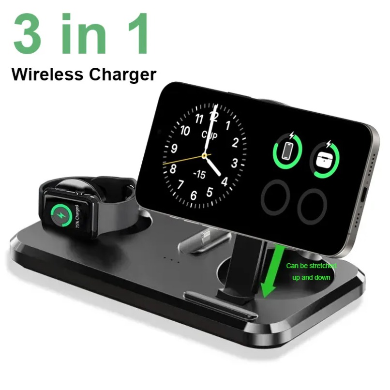 แท่นชาร์จไร้สาย 3 in 1 แบบแบน  - Smartwatch Phone Watches บทวิจารณ์และราคา