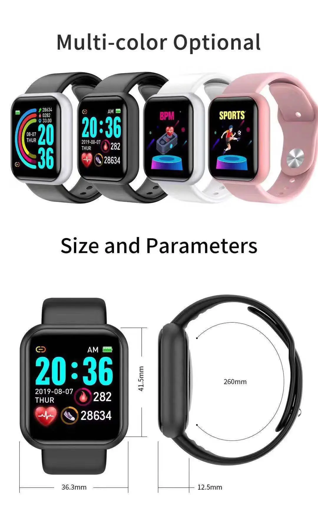 นาฬิกาอัจฉริยะ D20 Pro รุ่น Y6 - Smartwatch Casual Watches For Men บทวิจารณ์และราคา