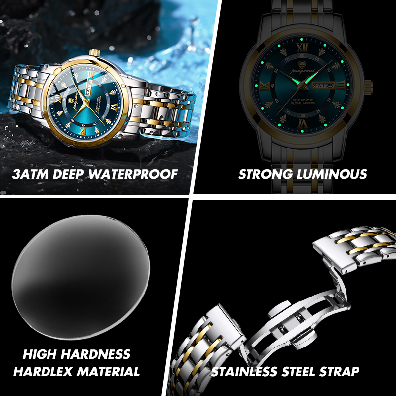 PAAZOMU นาฬิกาผู้ชายผู้หญิงเพช - Smartwatch Casual Watches For Men บทวิจารณ์และราคา