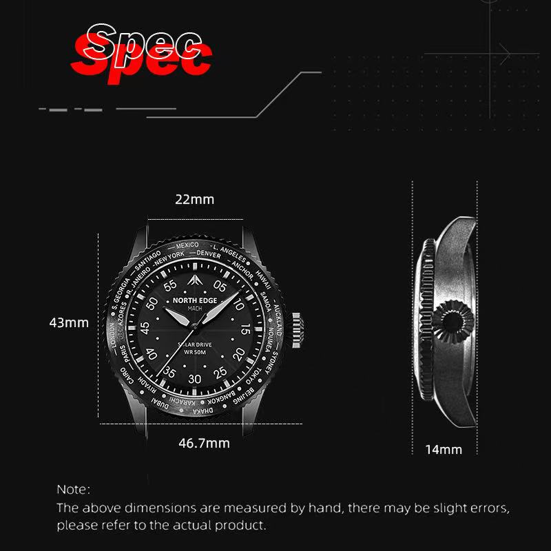 นาฬิกาข้อมือผู้ชาย NORTH EDGE  - Smartwatch Casual Watches For Men บทวิจารณ์และราคา