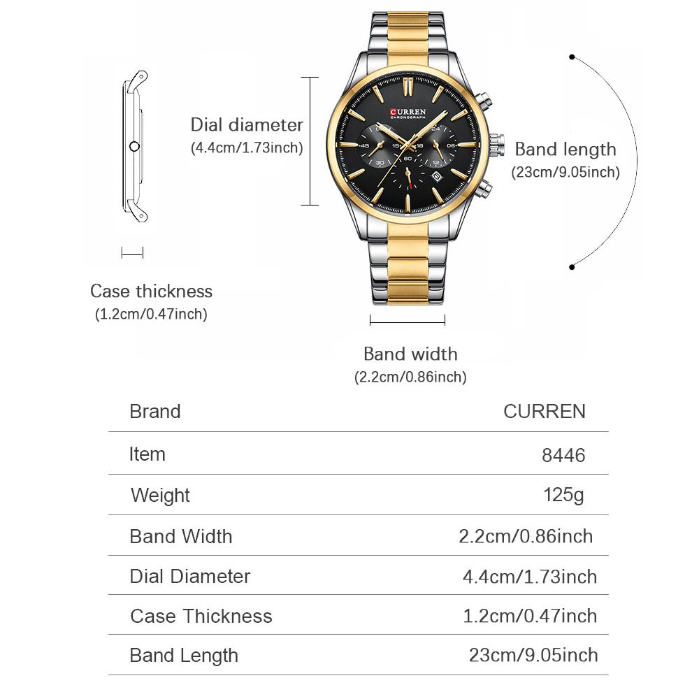 CURREN ลำลองควอตซ์โครโนสปอร์ตน - Chronograph Sport Watch บทวิจารณ์และราคา
