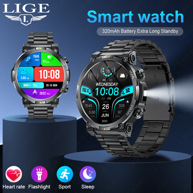 LIGE กีฬากลางแจ้งสมาร์ทวอท์ชผู - Smartwatch Latest Watches For Men บทวิจารณ์และราคา