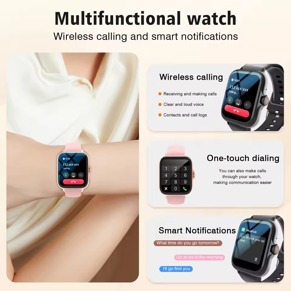สมาร์ทวอทช์กีฬาหน้าจอสัมผัสเต็ - Smartwatch Latest Watches For Men บทวิจารณ์และราคา