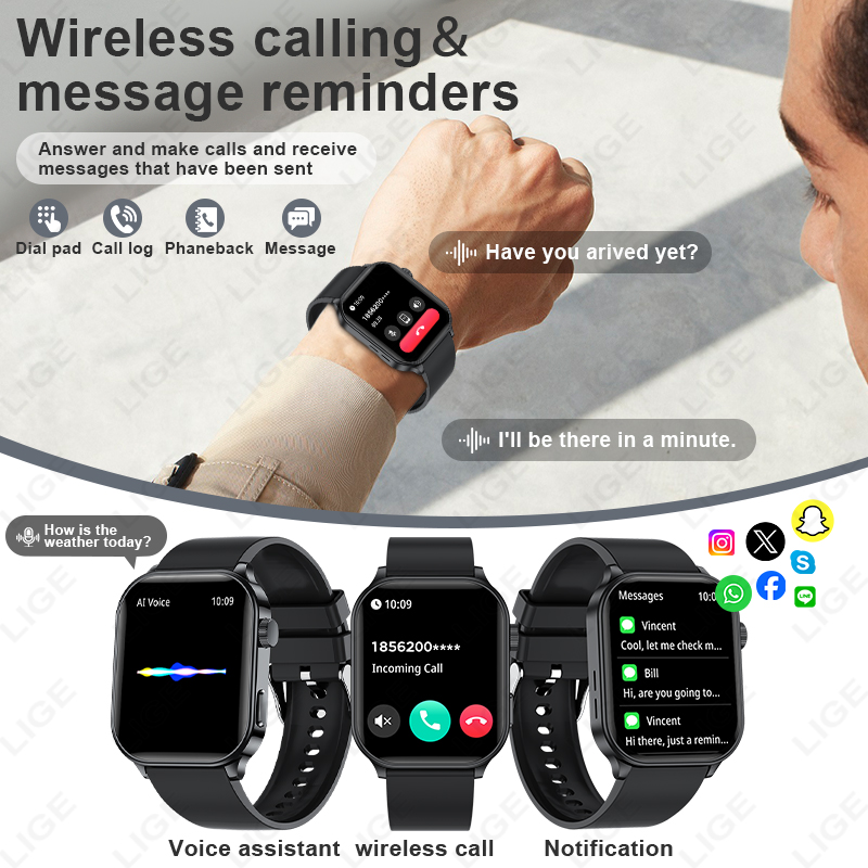 LIGE แบรนด์ดั้งเดิมสมาร์ทวอทช์ - Smartwatch Watches Brands For Women บทวิจารณ์และราคา